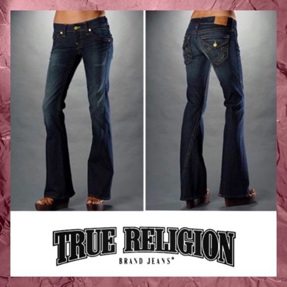 True Religion Denim - True Religion Dark Twisted Seam Flared Jeans 25 0